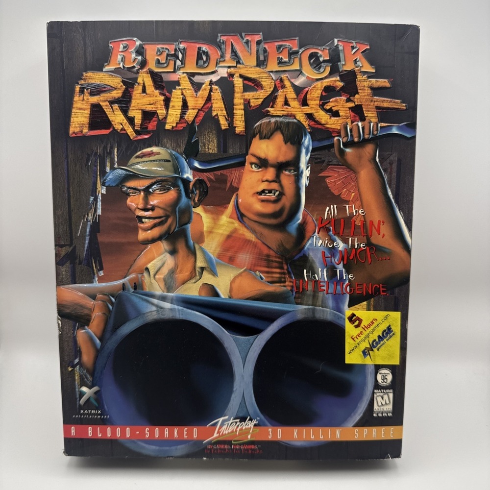 Vintage 1997 Redneck Rampage PC Game Big Box + Inserts ONLY - No Game